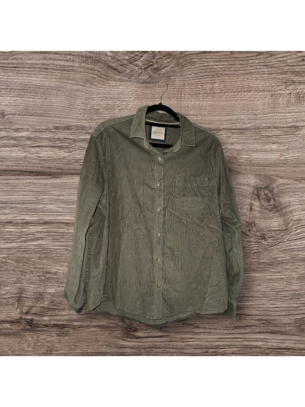 Jachs Girlfriend Pinwale Corduroy Button Up Shirt Women’s Olive Green XL